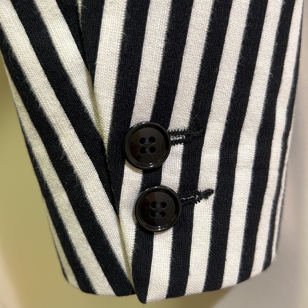 Reiss Tilda Blazer Ivory/Black Striped Size XS - Picture 3 of 10